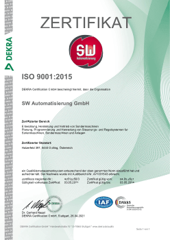 zertifikat iso 9001 2015